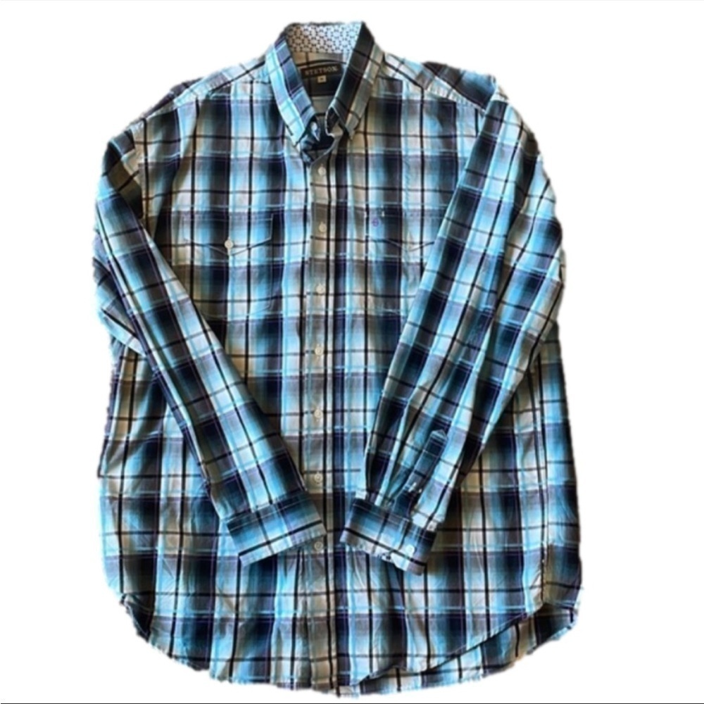 Stetson Mens XL Plaid Western Style Shirt